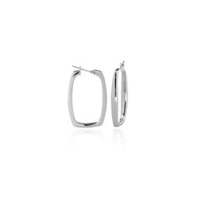 750 gold electroform rectangular hoop earrings 3,3 cm diameter