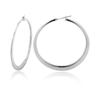 750 gold electroform round hoops flat section , diameter 6 cm