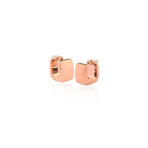 750 gold electroform square huggie earrings