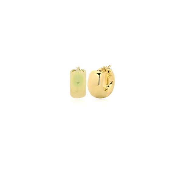 750 gold electroform huggie round earrings