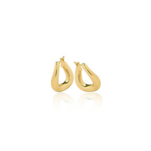 750 gold electroform twisted hoops, square section  1,5 cm
