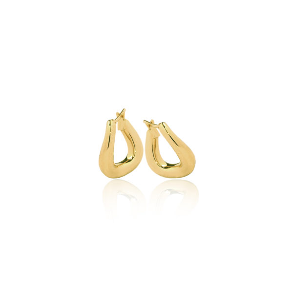 750 gold electroform twisted hoops, square section  1,5 cm