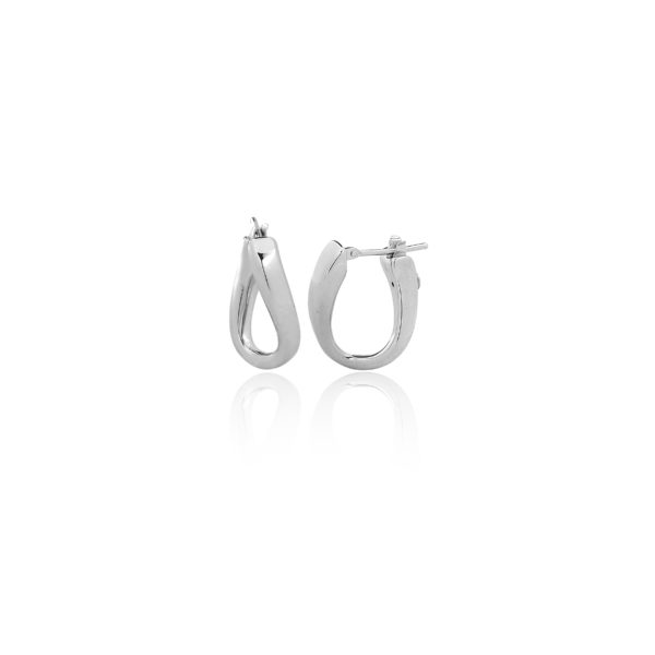 750 gold electroform small twisted oval hoops , square section