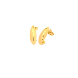 750 gold electroform elongated stud earrings