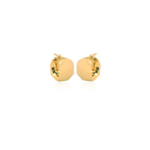 750 gold electroform huggie earrings with faceted surface