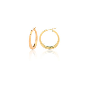 750 gold electroform graduated round hoop earrings 3 cm