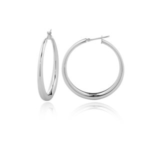 750 gold electroform graduated round hoop earrings 4 cm