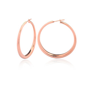 750 gold electroform graduated oval hoop earrings 5 cm