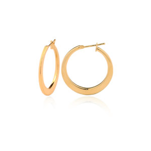 750 gold round hoop earrings flat section 3 cm diameter
