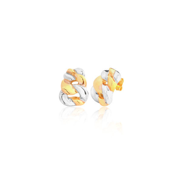 750 gold electroform bicolor fantasy stud earrings